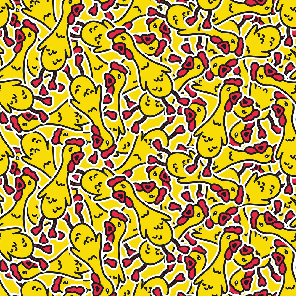 Squeaky Rubber Chickens Minky Fabric