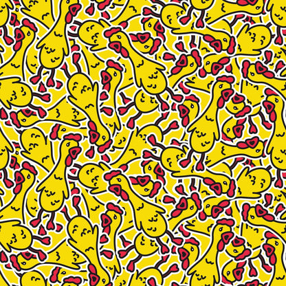 Squeaky Rubber Chickens Minky Fabric