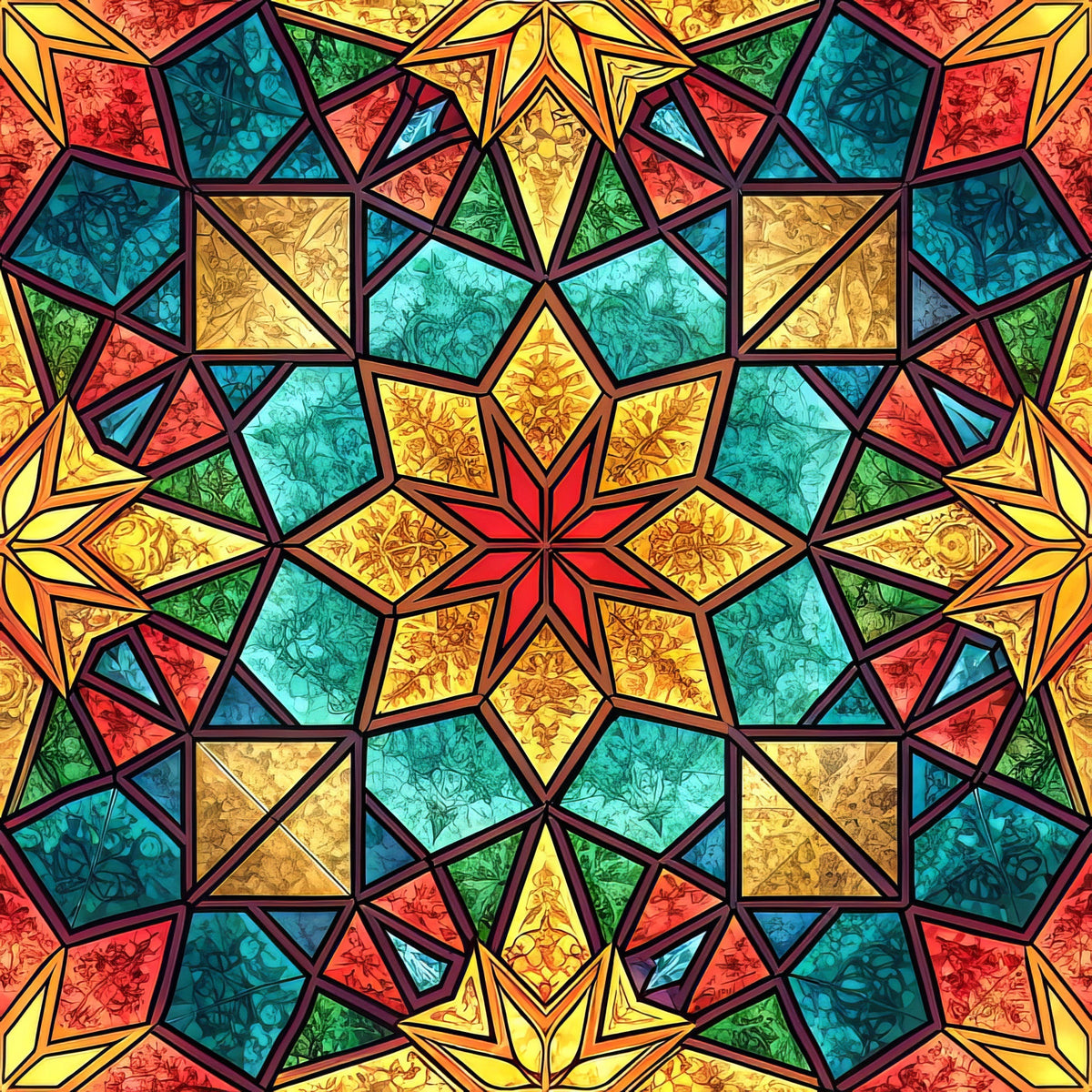 Jeweled Panes Pattern 1 Minky Fabric
