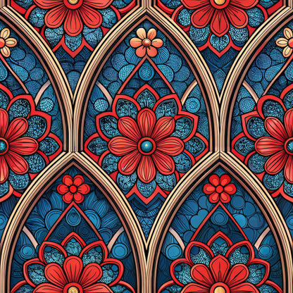 Jeweled Panes Pattern 3 Minky Fabric
