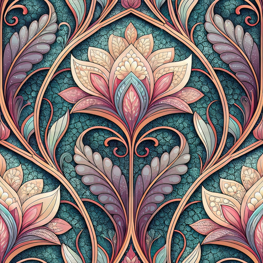 Stained Mosaic Glass Pattern 4 Quilting Cotton Fabric