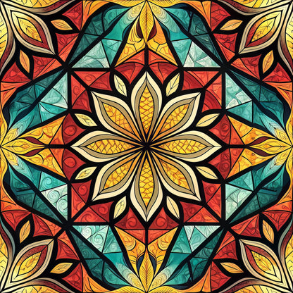 Jeweled Panes Pattern 7 Minky Fabric