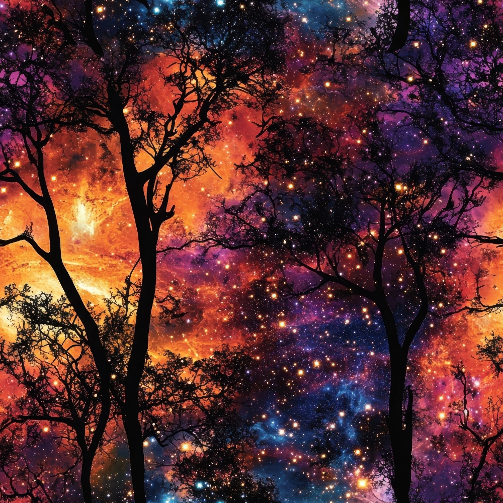 Nebula Forest Pattern 12 Minky Fabric