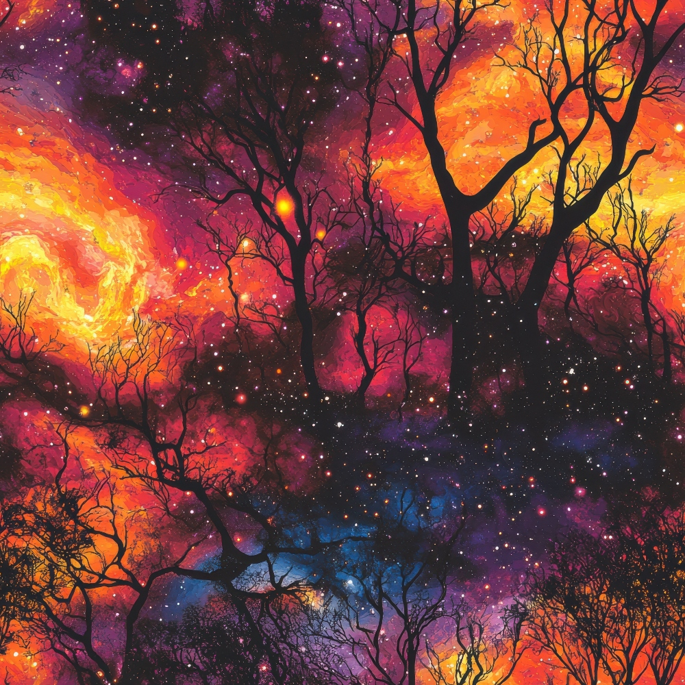 Nebula Forest Pattern 13 Minky Fabric
