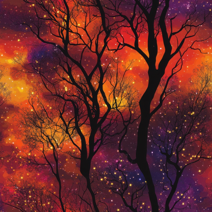 Nebula Forest Pattern 14 Minky Fabric