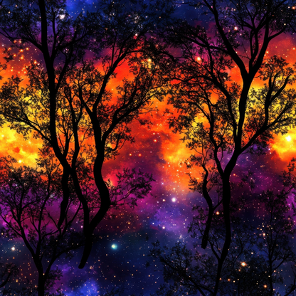 Nebula Forest Pattern 15 Minky Fabric