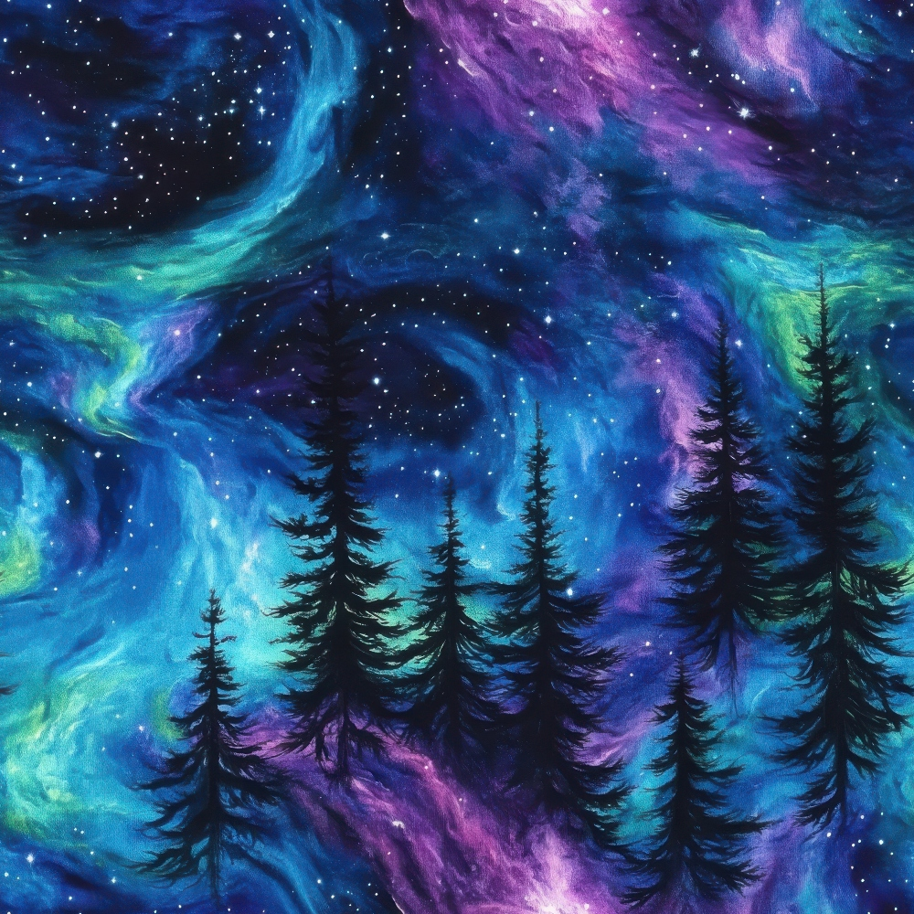Nebula Forest Pattern 16 Minky Fabric