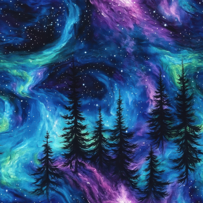 Nebula Forest Pattern 16 Minky Fabric