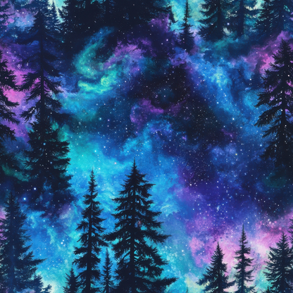 Nebula Forest Pattern 17 Minky Fabric