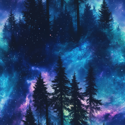 Nebula Forest Pattern 19 Minky Fabric