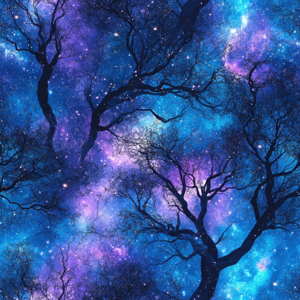 Nebula Forest Pattern 1 Minky Fabric