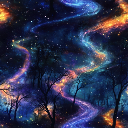 Nebula Forest Pattern 28 Minky Fabric