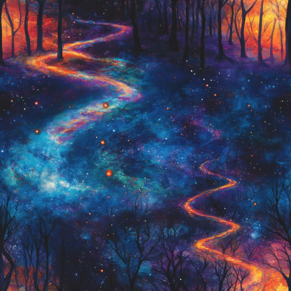 Nebula Forest Pattern 30 Minky Fabric