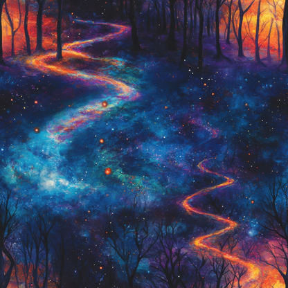 Nebula Forest Pattern 30 Minky Fabric