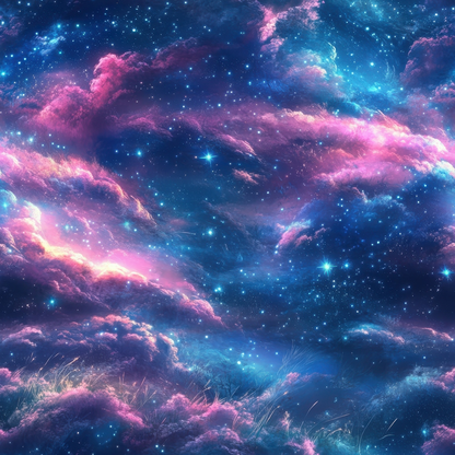 Nebula Forest Pattern 6 Minky Fabric