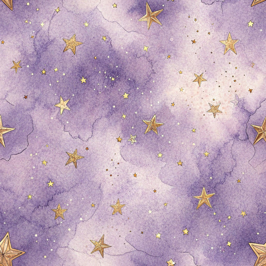 Starry Purple Skies Pattern 23 Quilting Cotton Fabric