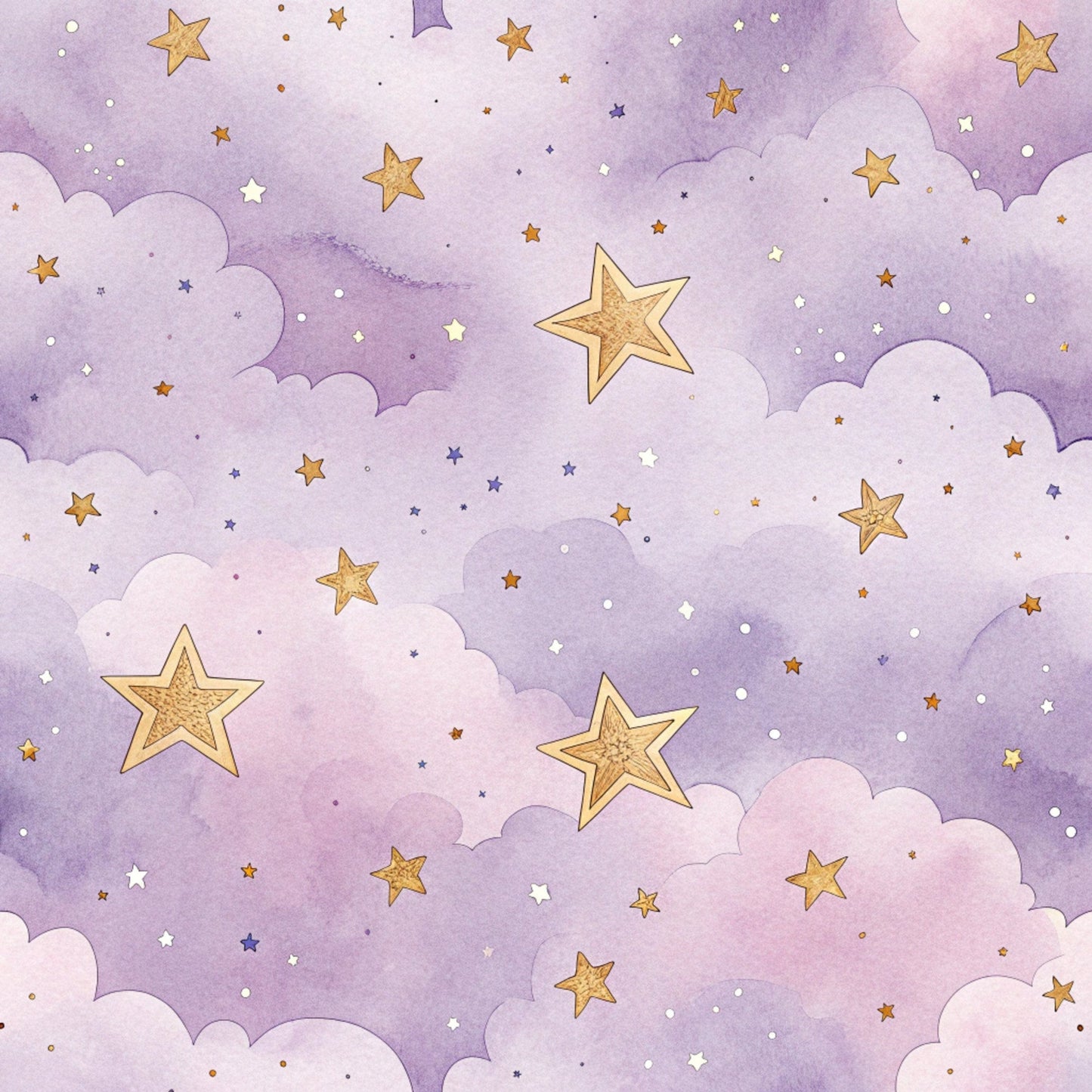 Starry Purple Skies Pattern 28 Quilting Cotton Fabric