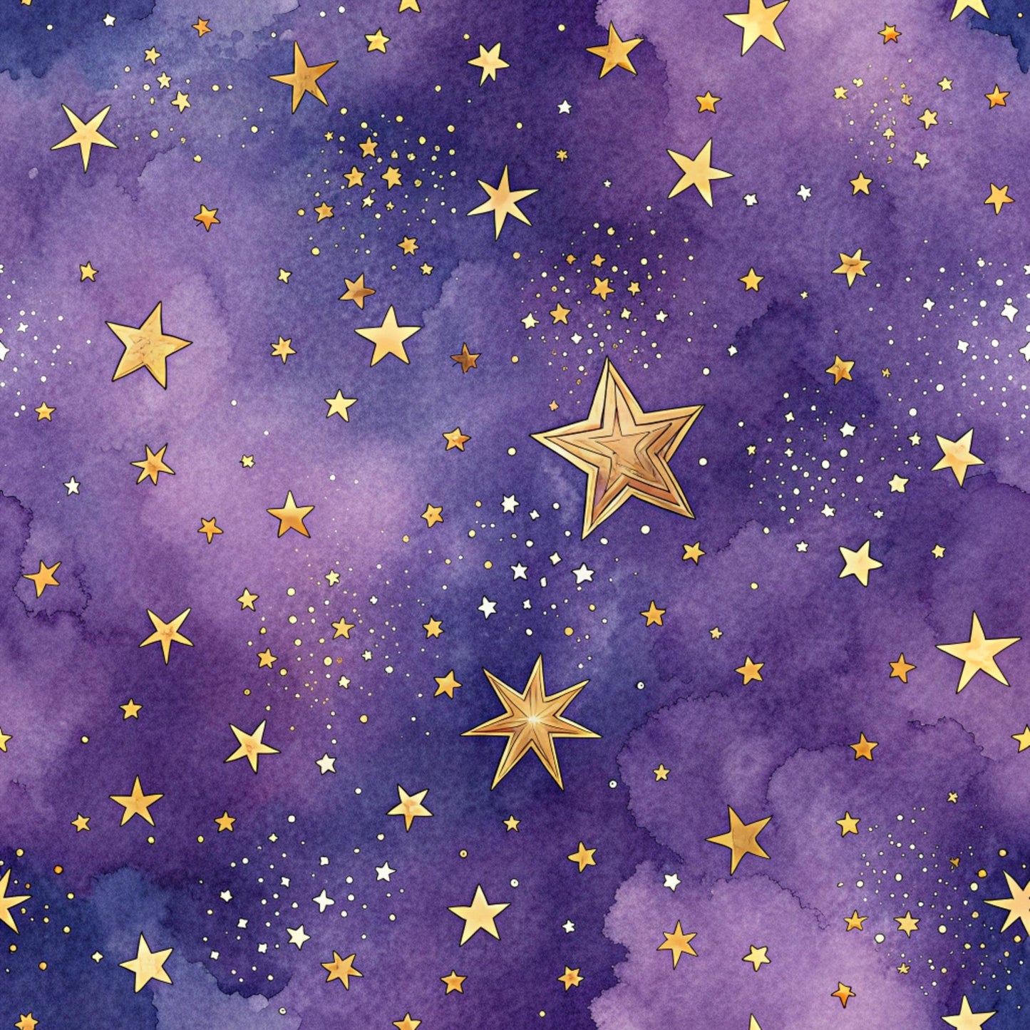 Starry Purple Skies Pattern 3 Quilting Cotton Fabric