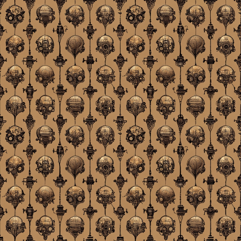 Steampunk Pipes Pattern 1 Quilting Cotton Fabric