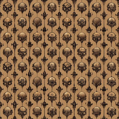 Steampunk Pipes Pattern 1 Quilting Cotton Fabric