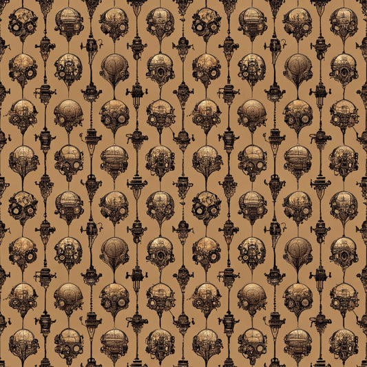 Steampunk Pipes Pattern 1 Quilting Cotton Fabric