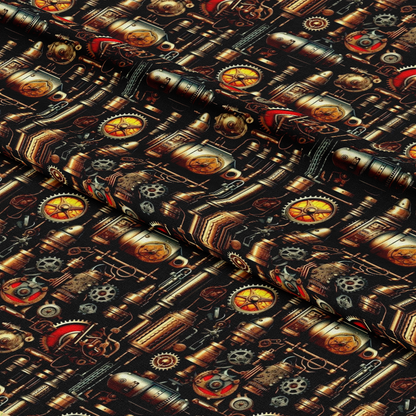 Steampunk Pipes Pattern 2 Quilting Cotton Fabric