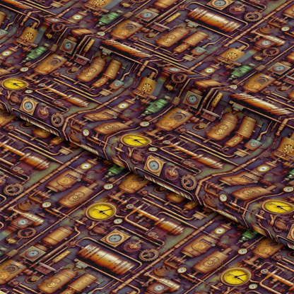 Steampunk Pipes Pattern 3 Quilting Cotton Fabric