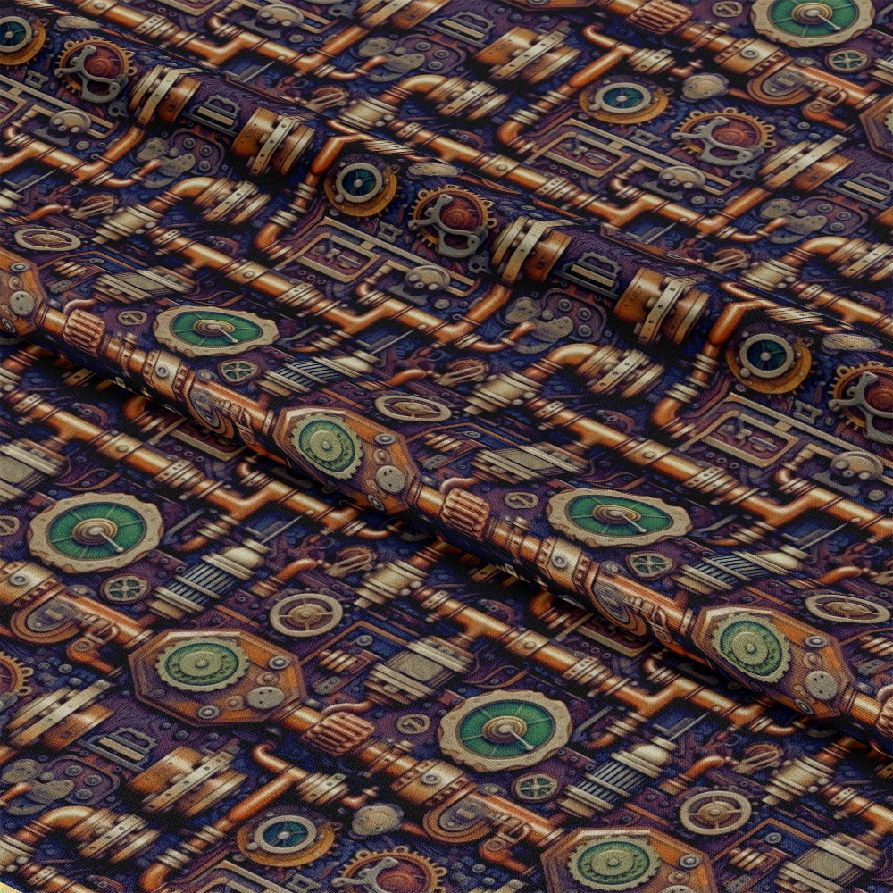 Steampunk Pipes Pattern 4 Quilting Cotton Fabric