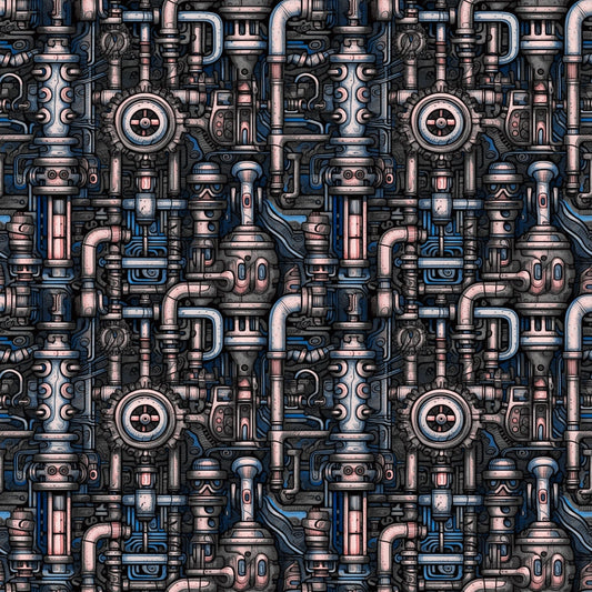 Steampunk Pipes Pattern 6 Quilting Cotton Fabric
