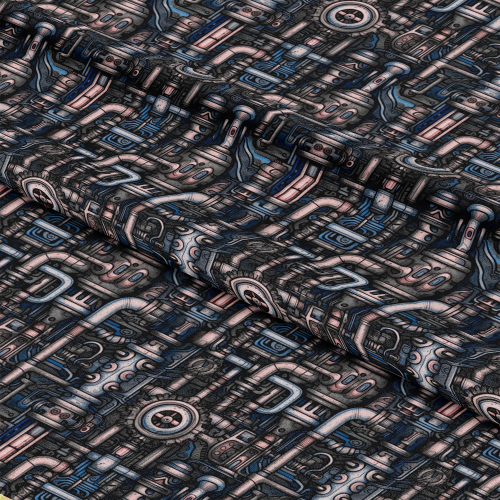 Steampunk Pipes Pattern 6 Quilting Cotton Fabric
