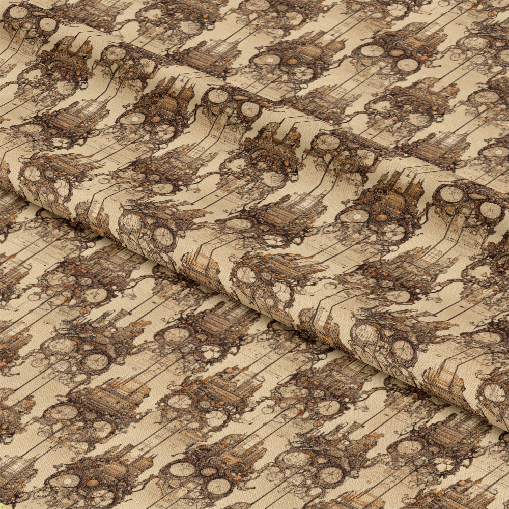 Steampunk Pipes Pattern 8 Quilting Cotton Fabric
