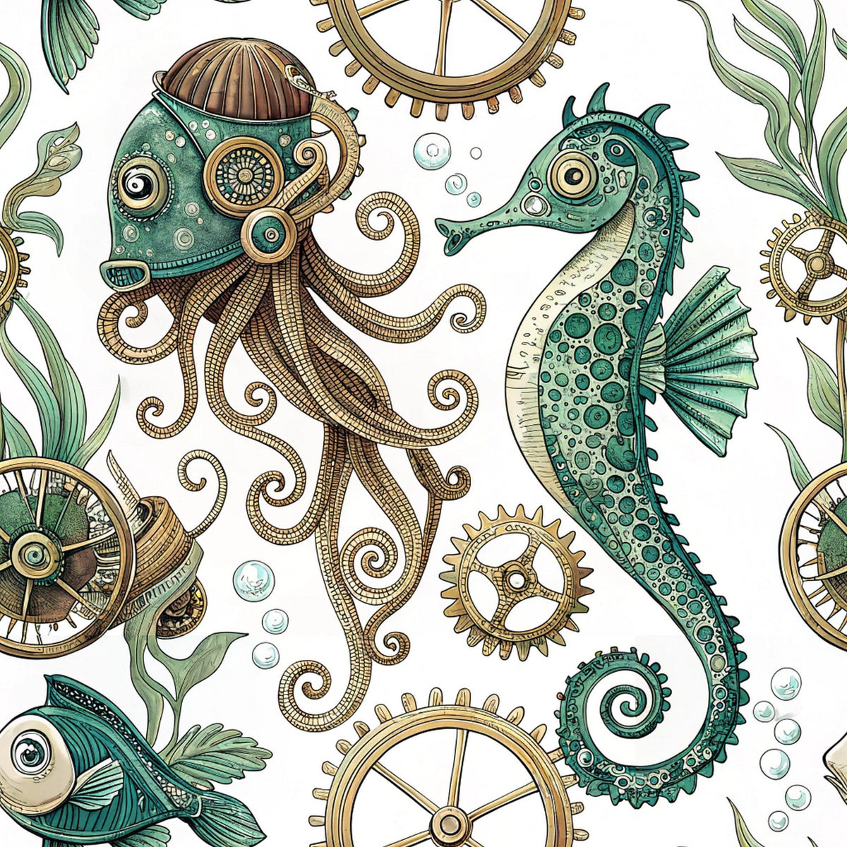 Clockwork Tides Pattern 10 Minky Fabric