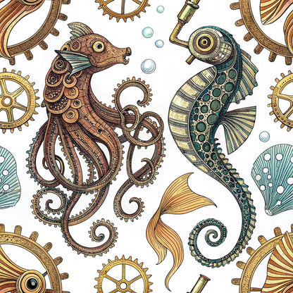 Clockwork Tides Pattern 1 Minky Fabric