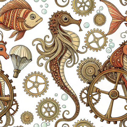 Clockwork Tides Pattern 2 Minky Fabric