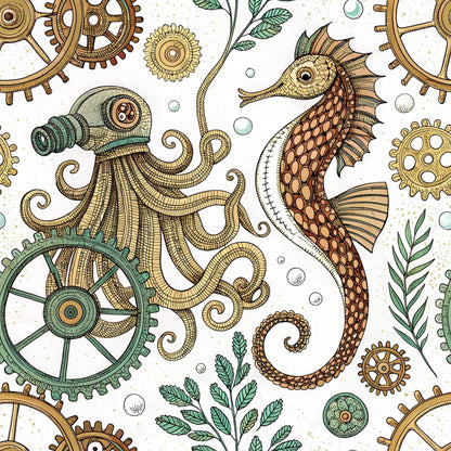 Clockwork Tides Pattern 7 Minky Fabric