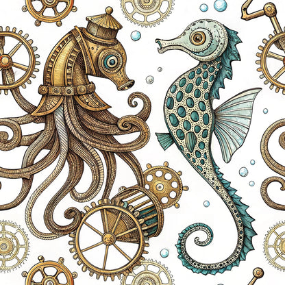 Clockwork Tides Pattern 9 Minky Fabric