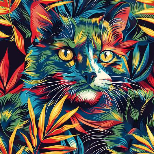Stoner Cat Abstract Pattern 10 Quilting Cotton Fabric