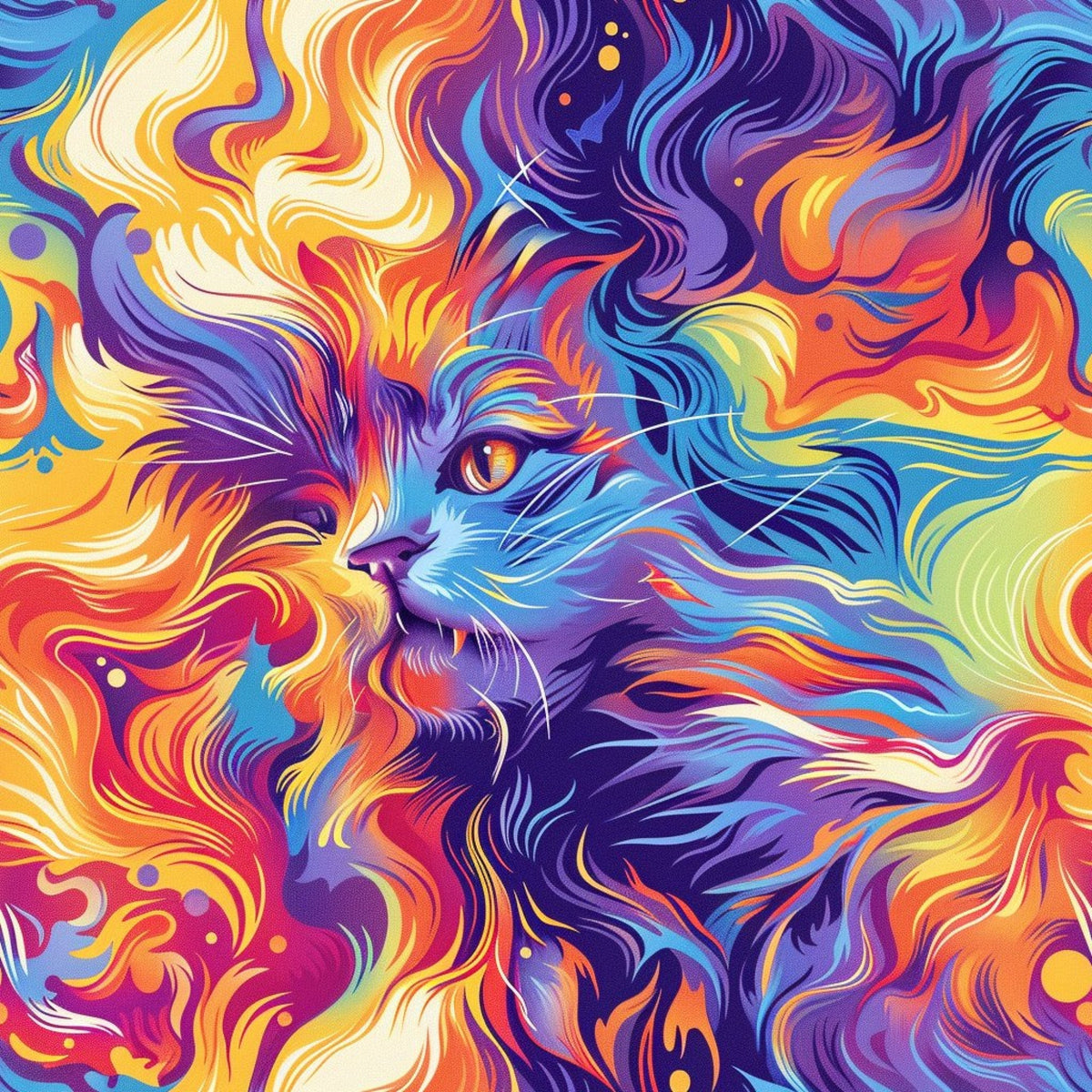 Psychedelic Whiskers Pattern 11 Minky Fabric