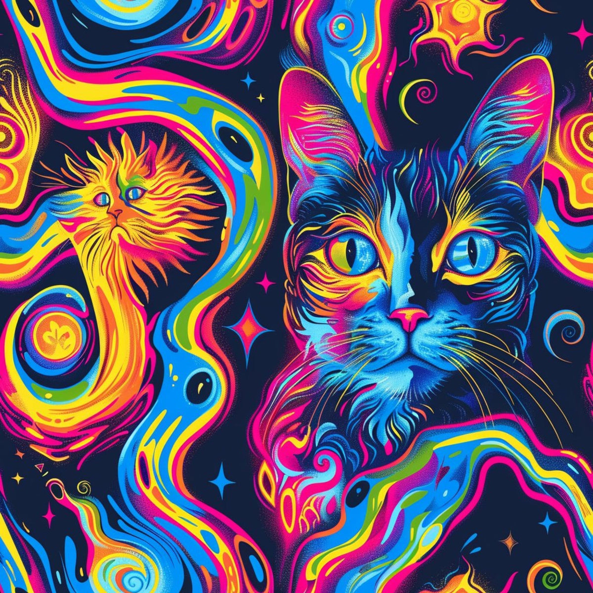 Psychedelic Whiskers Pattern 12 Minky Fabric