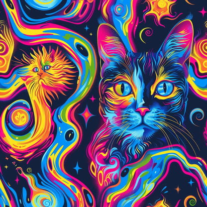 Psychedelic Whiskers Pattern 12 Minky Fabric