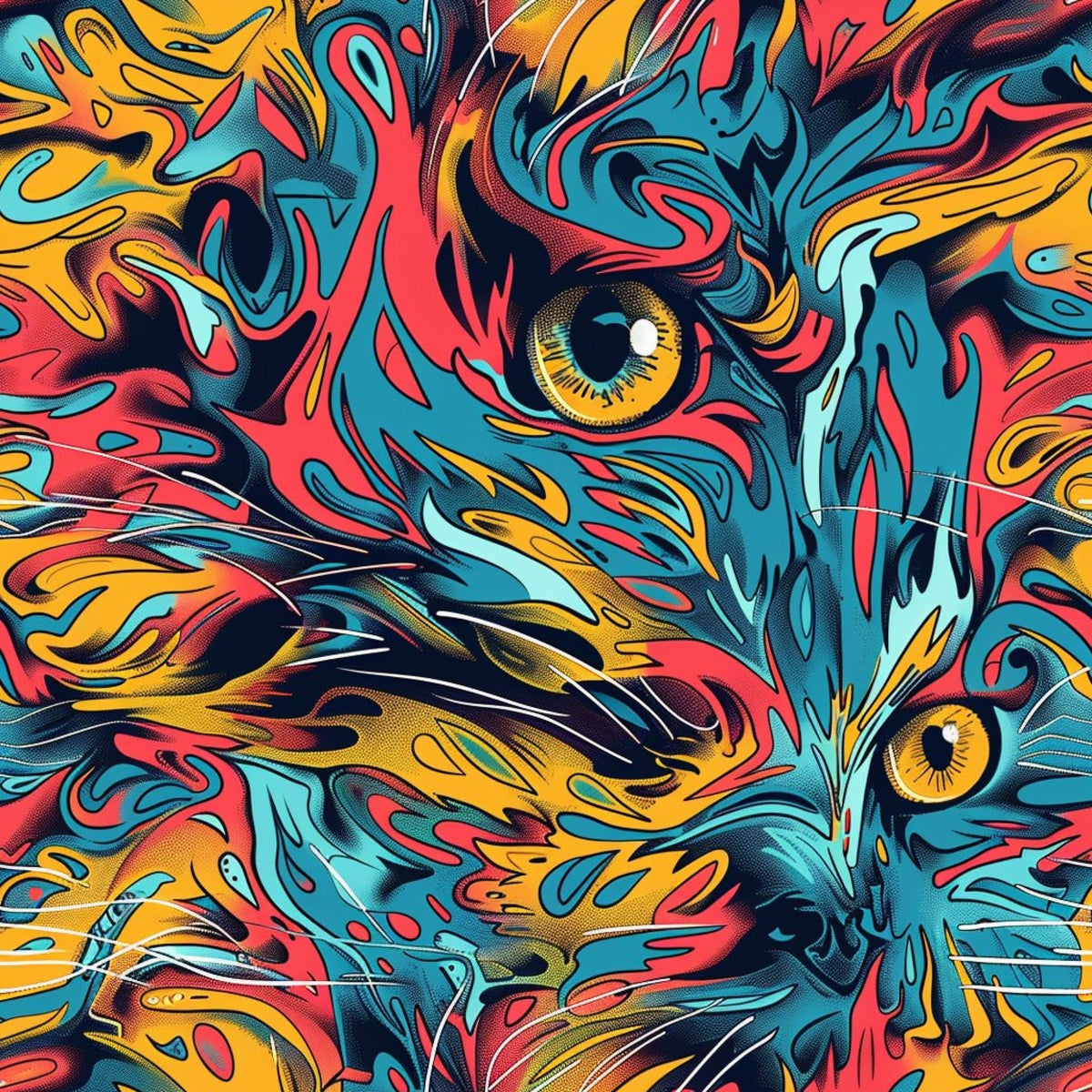 Psychedelic Whiskers Pattern 14 Minky Fabric