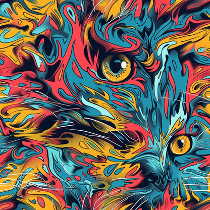 Psychedelic Whiskers Pattern 14 Minky Fabric