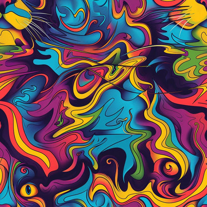 Psychedelic Whiskers Pattern 1 Minky Fabric