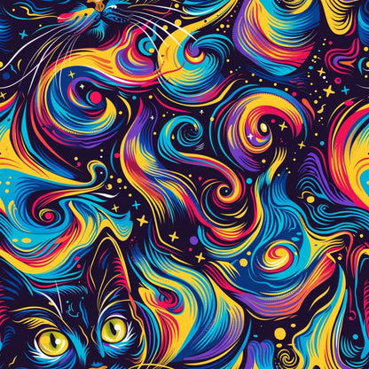 Psychedelic Whiskers Pattern 2 Minky Fabric