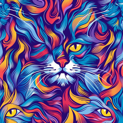 Psychedelic Whiskers Pattern 3 Minky Fabric
