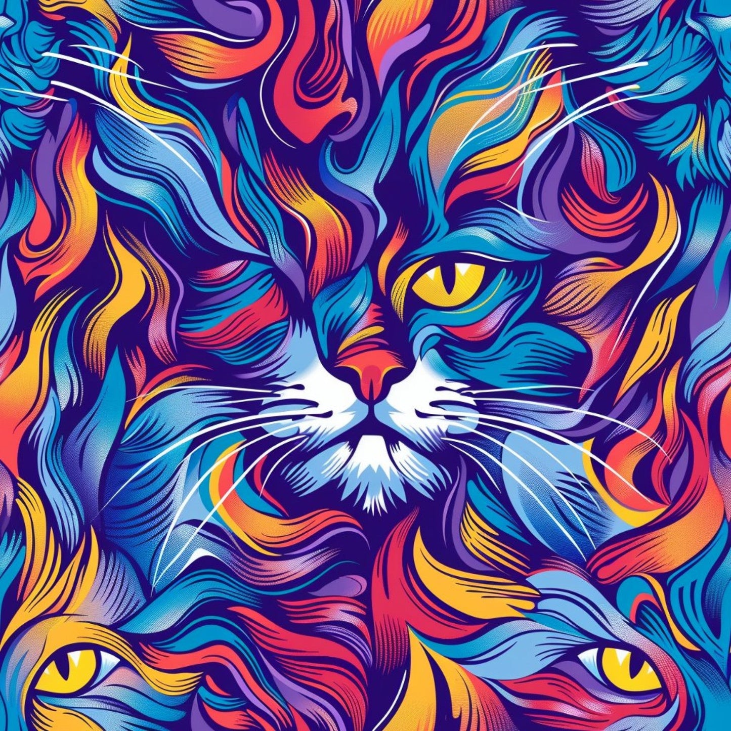 Stoner Cat Abstract Pattern 3 Quilting Cotton Fabric