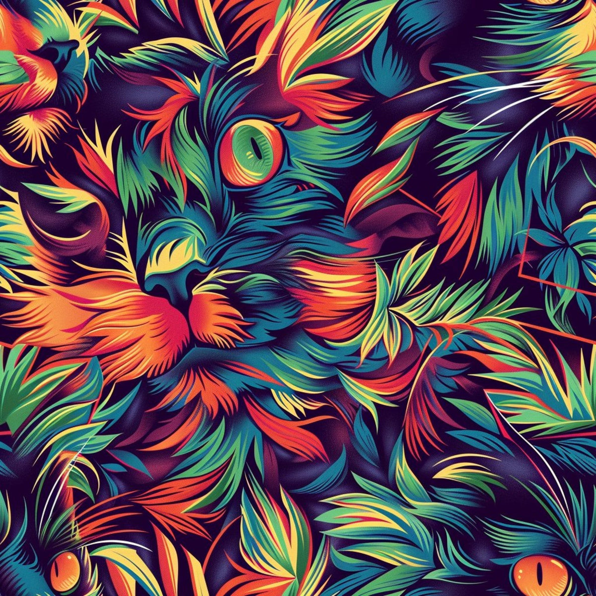 Psychedelic Whiskers Pattern 4 Minky Fabric