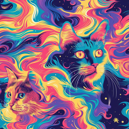 Psychedelic Whiskers Pattern 5 Minky Fabric