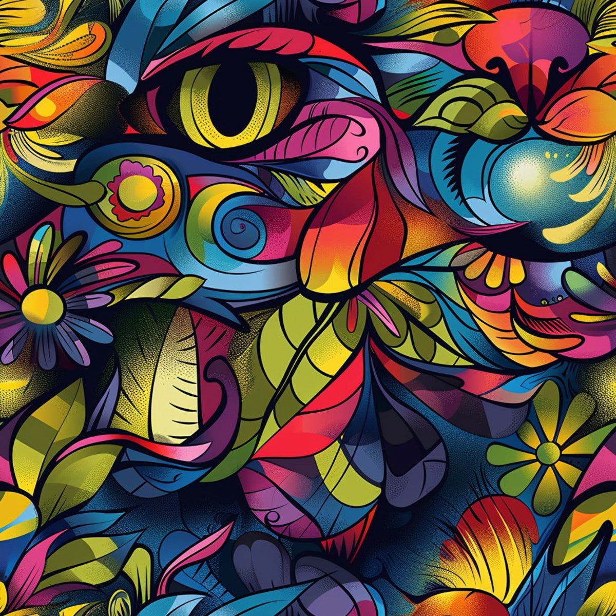 Psychedelic Whiskers Pattern 9 Minky Fabric