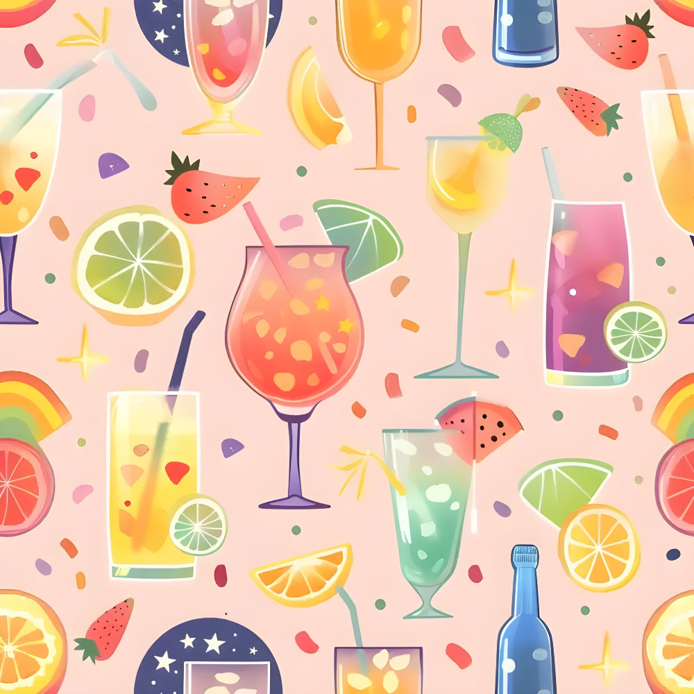 Pastel Sips Pattern 13 Minky Fabric